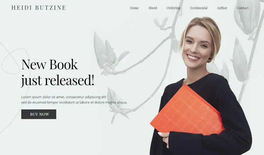 Author Website Design Example
