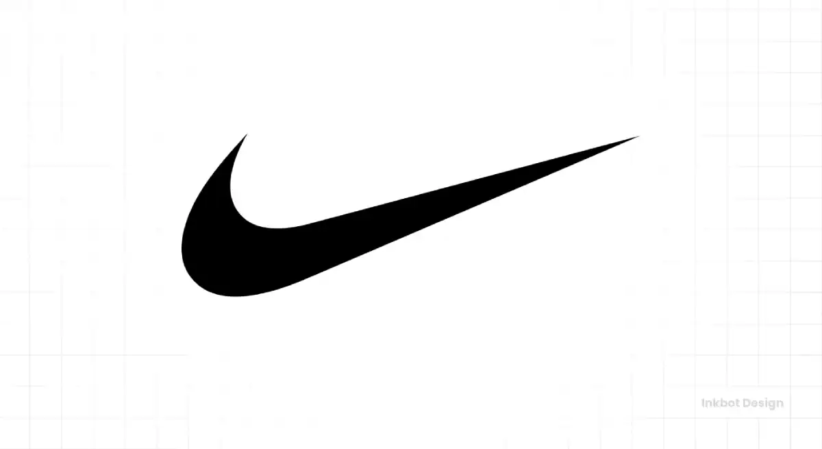 Nike swoosh, a minimalist black athletic-brand logo symbol used on footwear and apparel.