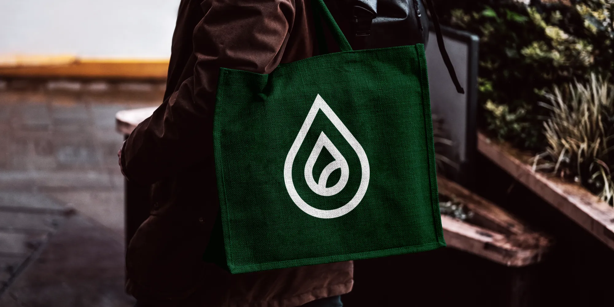 Green Branded Tote Bag for Sustainable Brand, The Lab