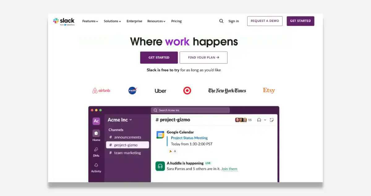 Best Landing Pages Slack Landing Page Design Inspiration