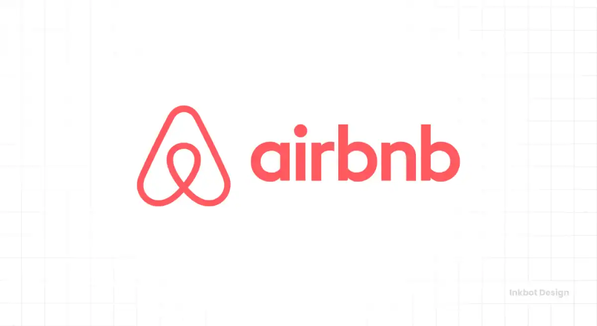 airbnb logo, coral wordmark with looping emblem in a modern minimalist design.