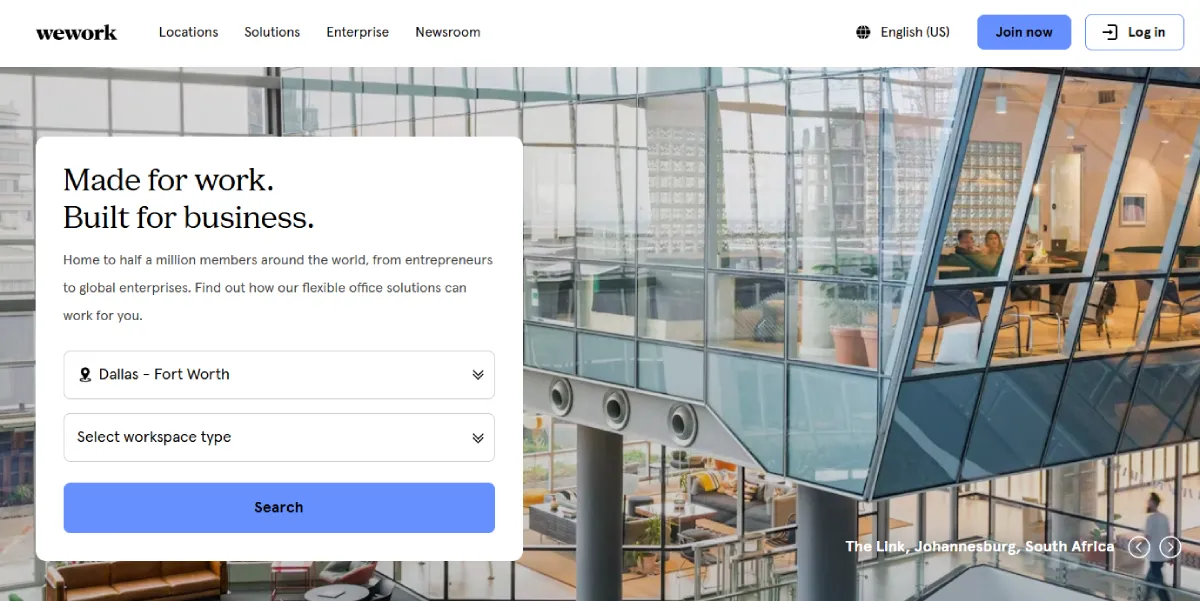 Coworking Wework Office Space Website