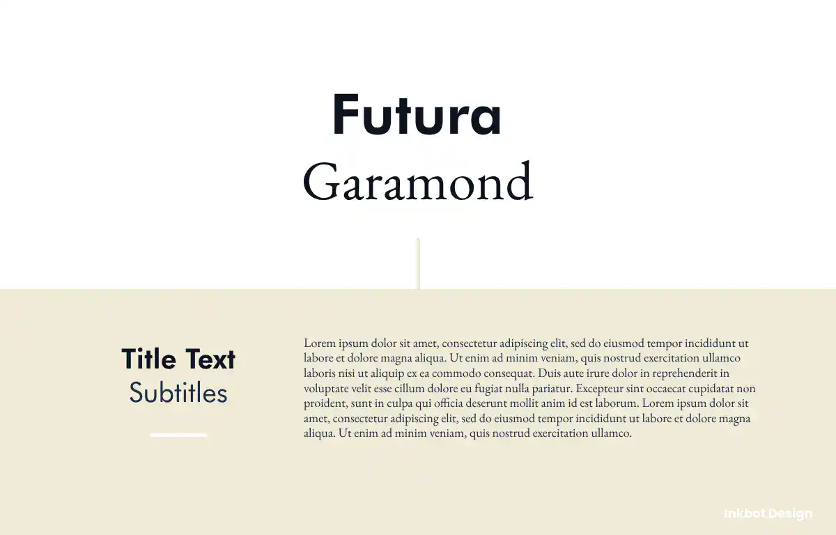 Font Combinations Futura And Garamond Font Pair Example