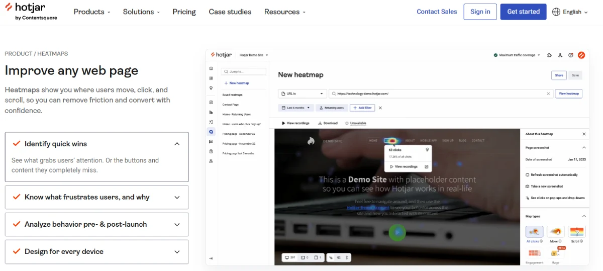 Hotjar Heatmap Tools