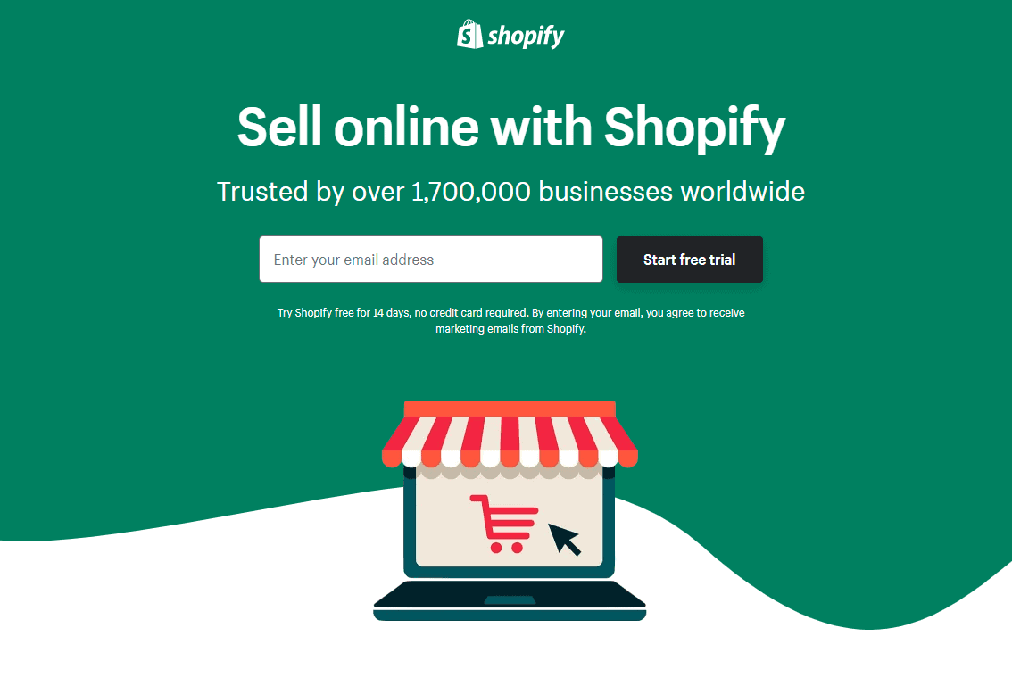 Shopify Signup Page