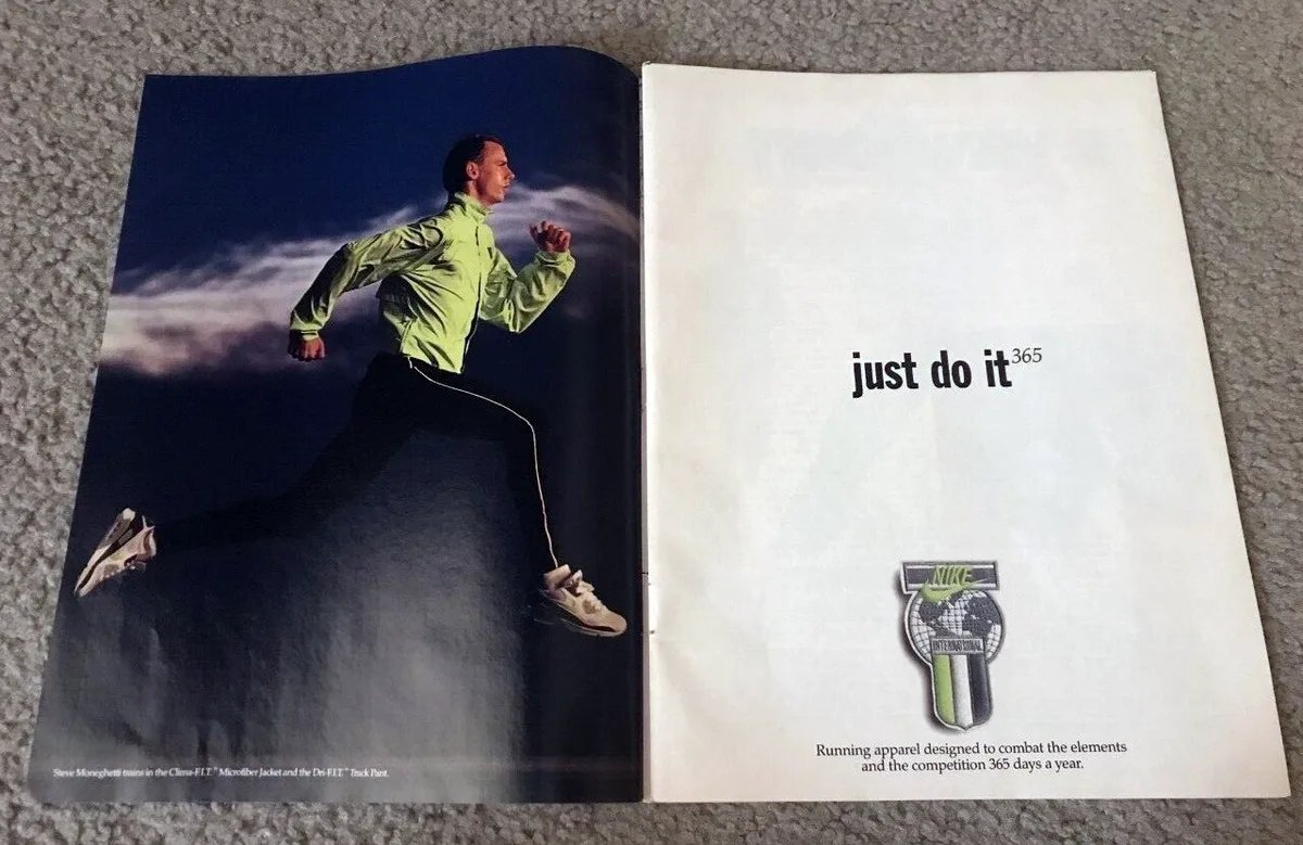 Magazine Ads Nike Just Do It. 1988 Magazine Ad