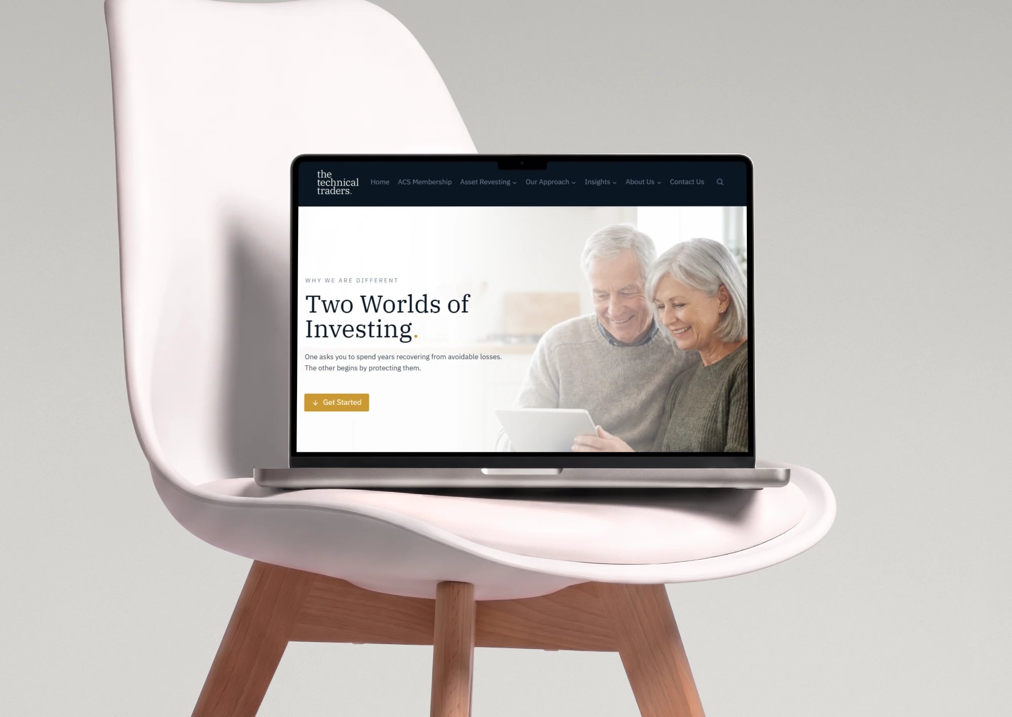 Website Homepage for The Technical Traders on a Macbook