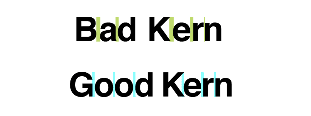 Good And Bad Kerning Example