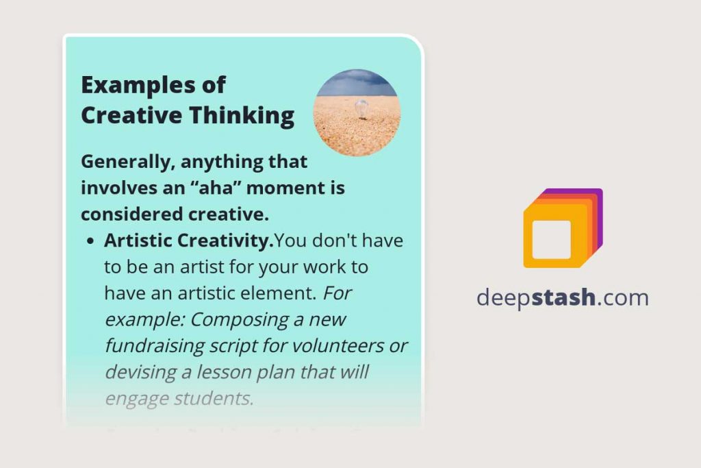 Examples Of Creative Thinking In Everyday Life