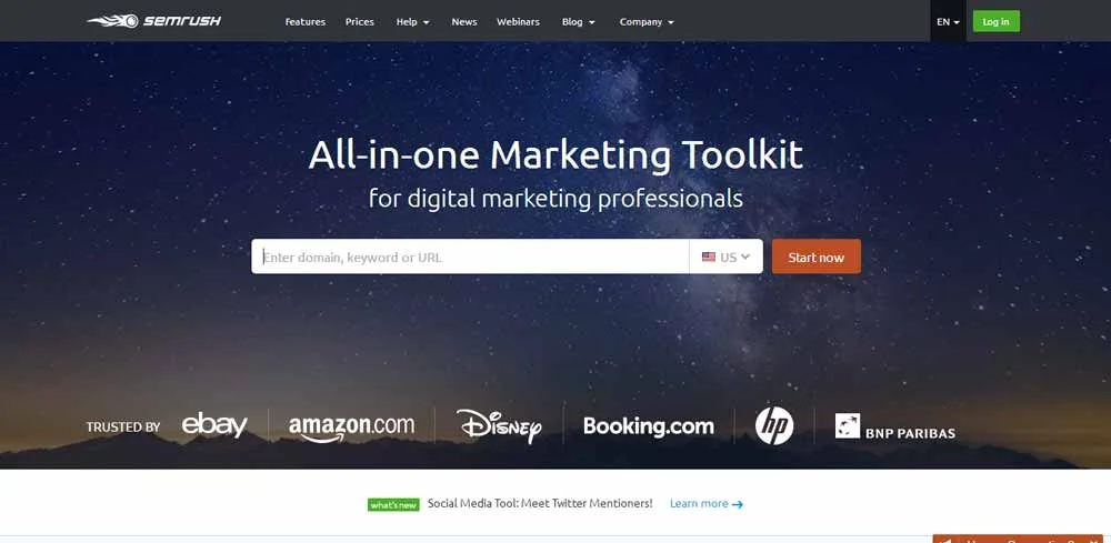 Competition Research Tool Semrush