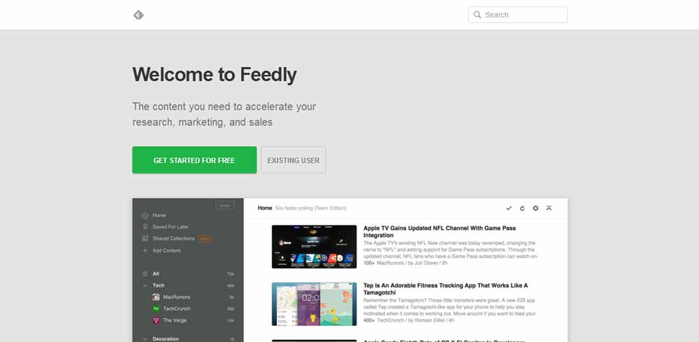 Content Tools Feedly
