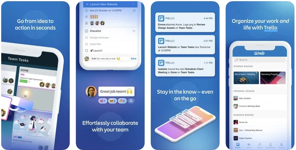 Trello Best Productivity Mobile App