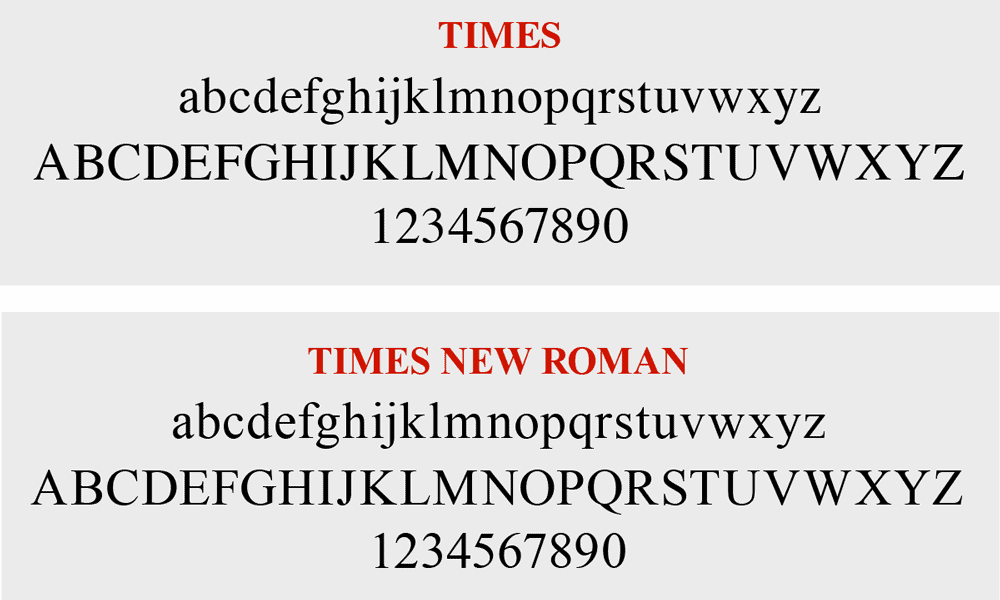 Times Vs Times New Roman
