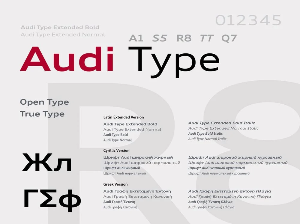 Audi Font Design