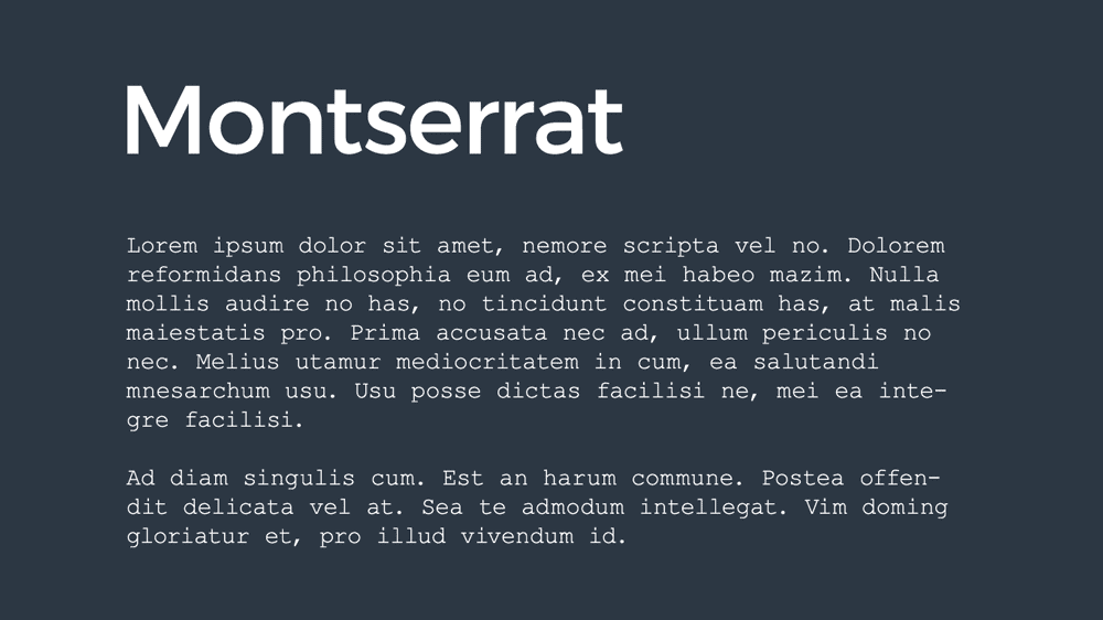 Font Pairing Montserrat