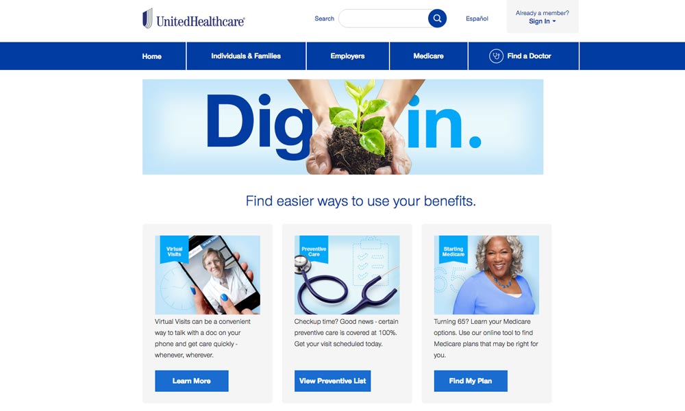 United Healthcare Web Design
