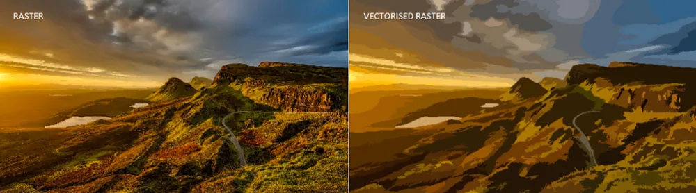 Raster Vs Vectorised Raster