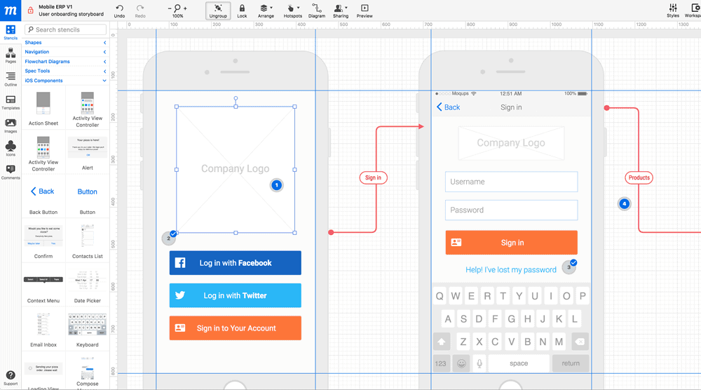 Moqups Wireframe Tool