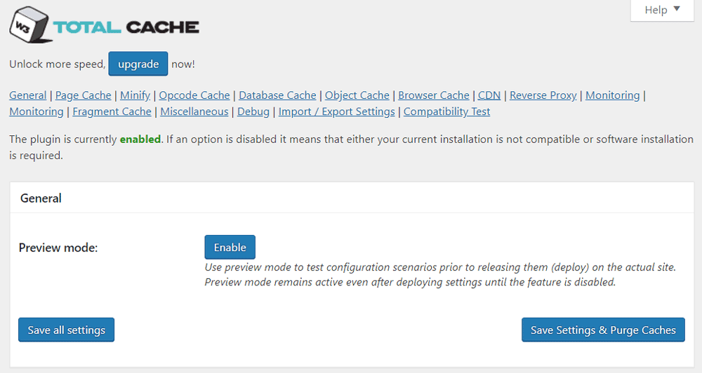 Wordpress Total Cache Plugin