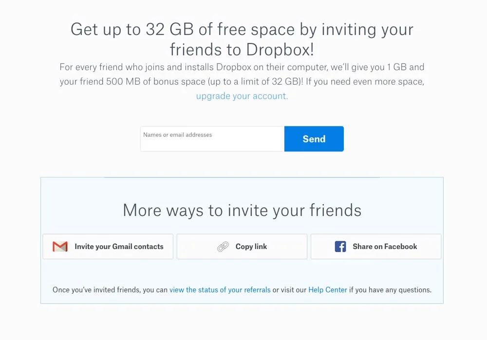 Dropbox Referral Program