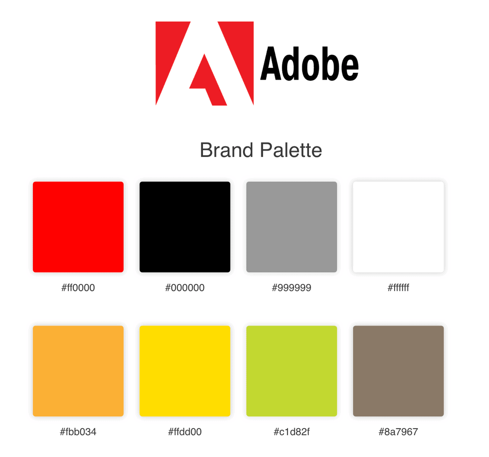 Adobe Brand Colours