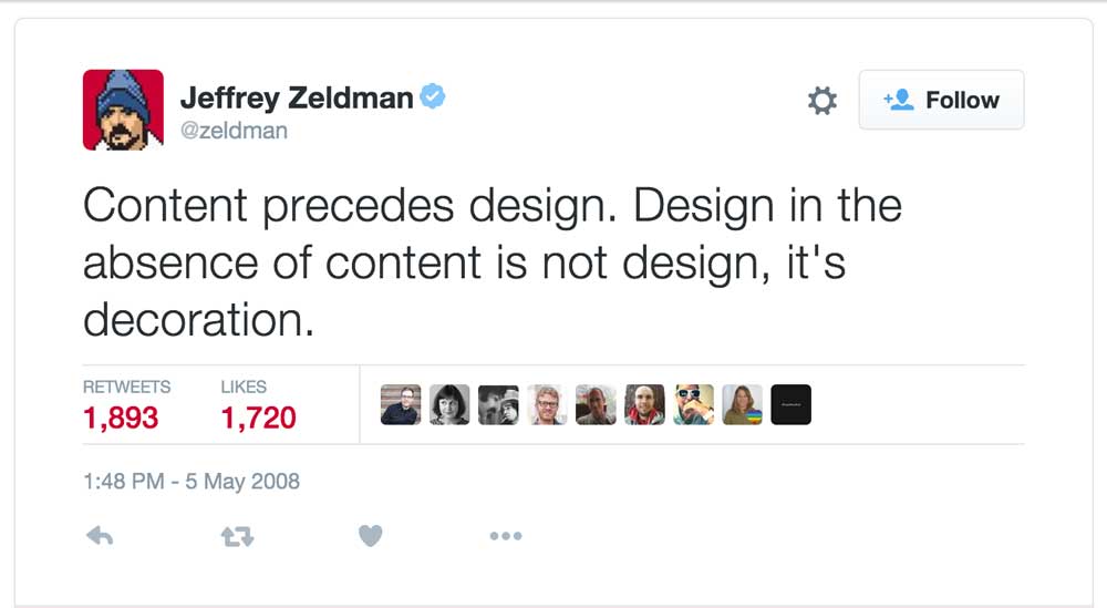 Content Precedes Design Quote