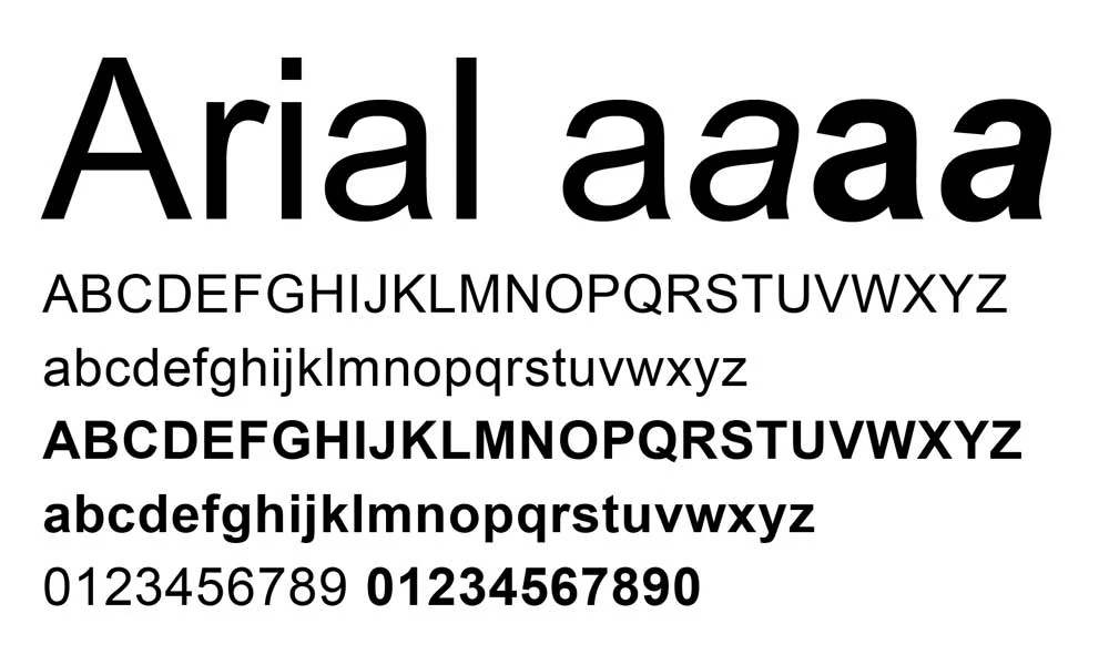 Arial Sans Serif Font