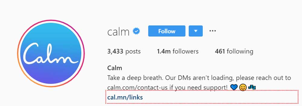 Calm Instagram Account