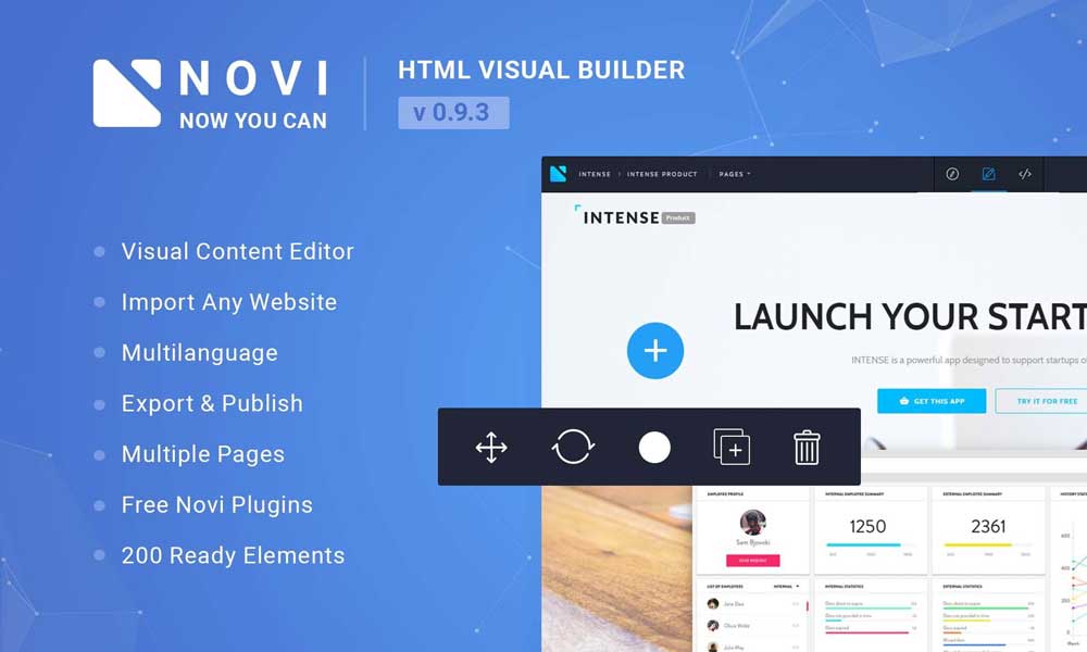 Novi Visual Editor Web Design