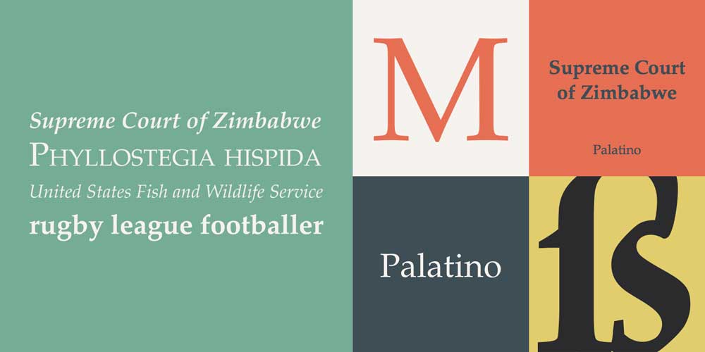 Palatino Serif Font Examples