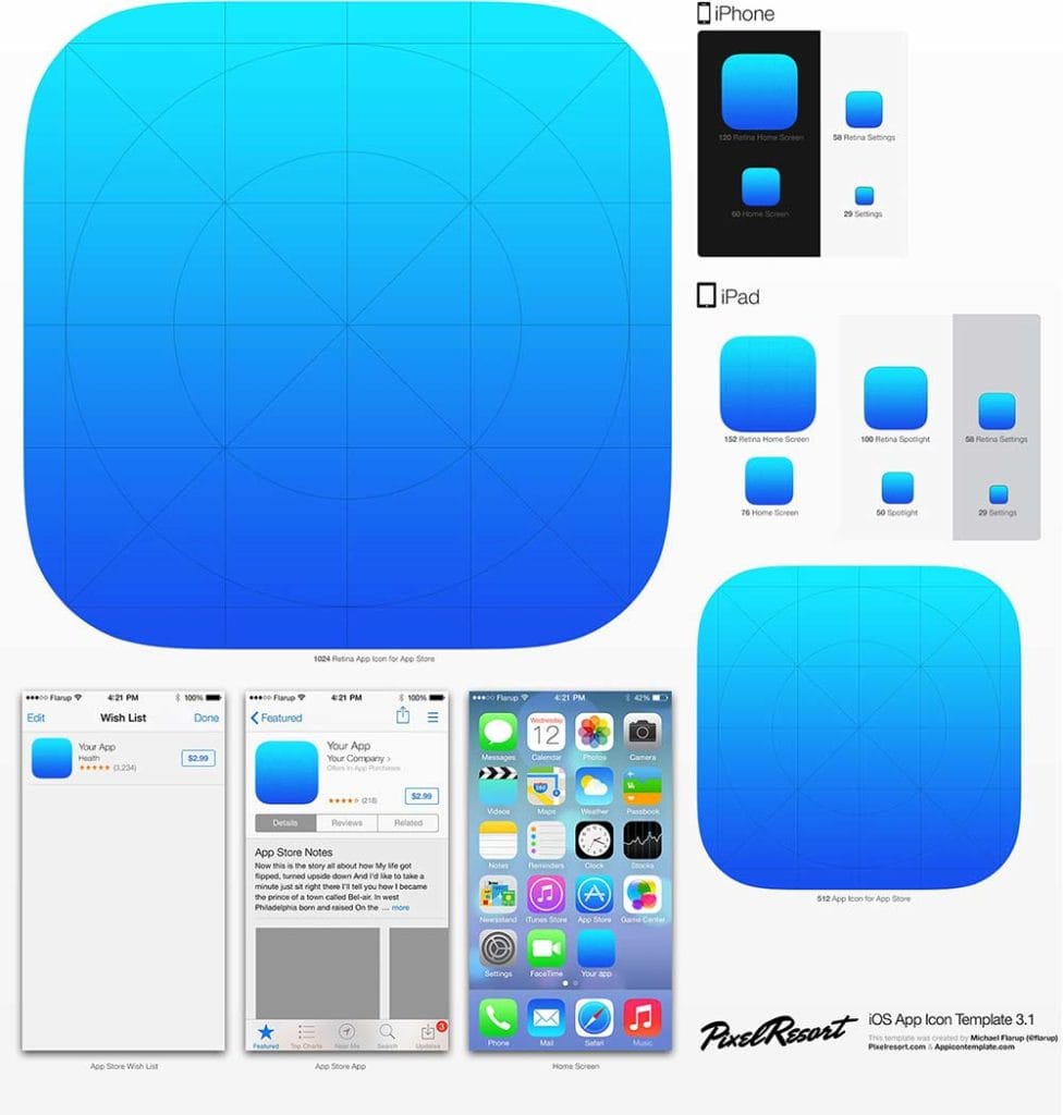 Mobile App Icon Design Template