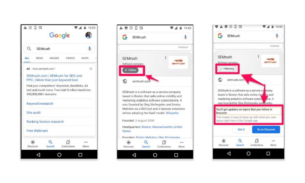 Google Discover Mobile Tool