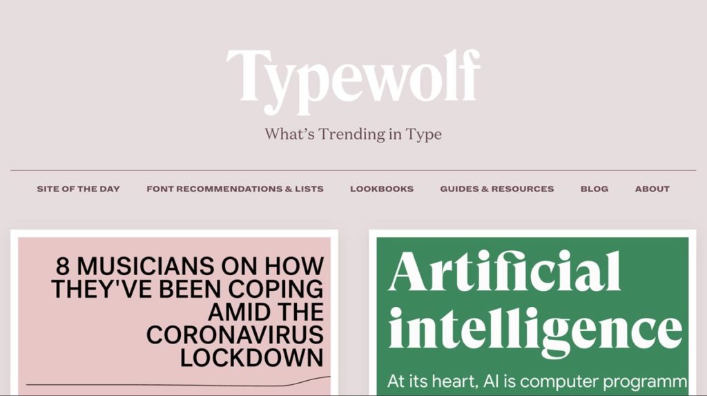 Typewolf Web Design Trends
