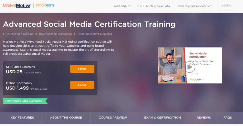 Advanced Social Media Certification Training