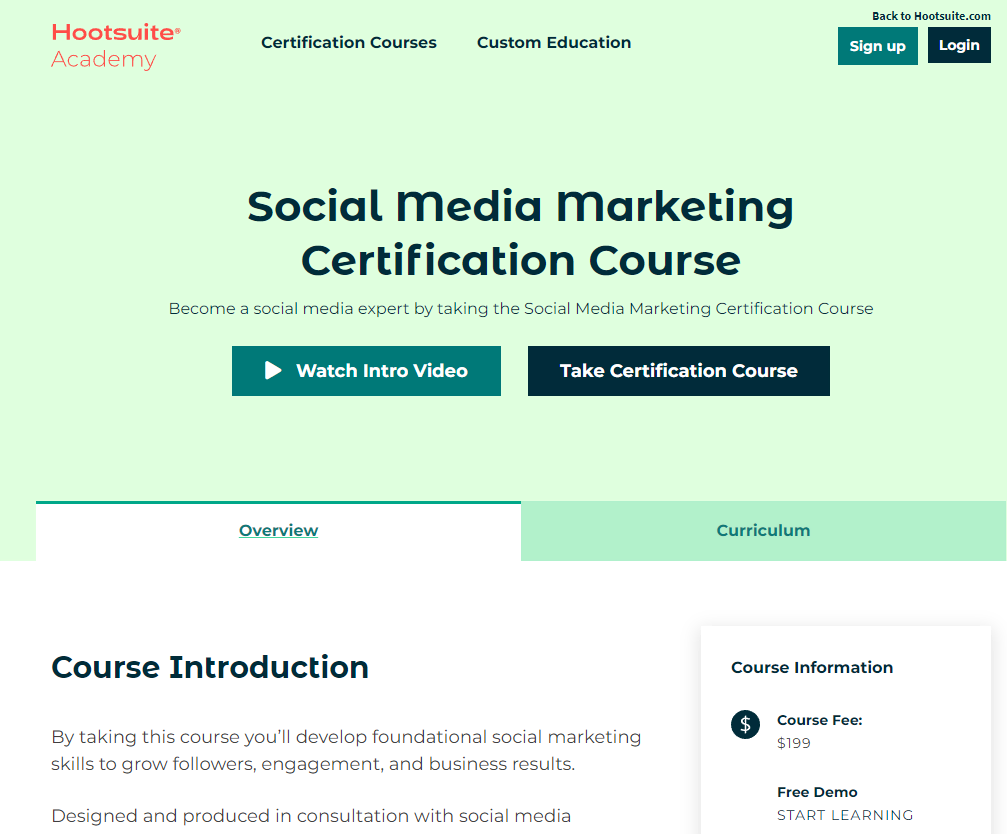 Hootsuite Social Media Marketing Courses