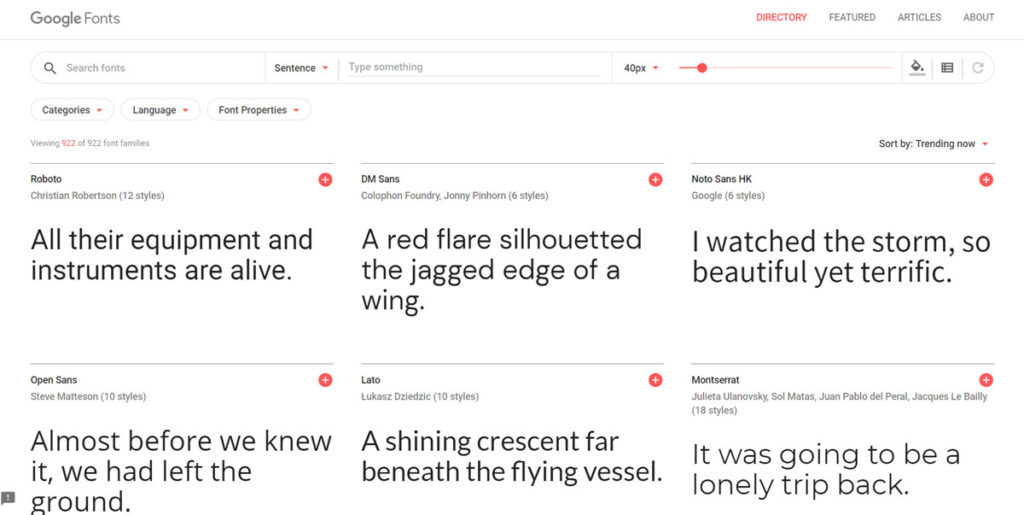 Top 10 Google Fonts