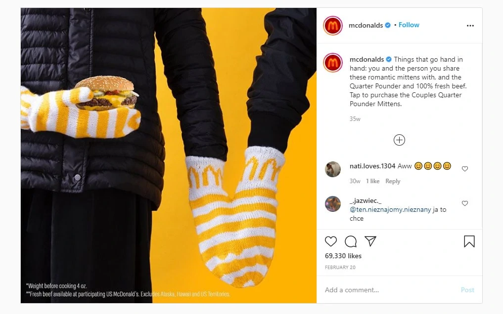 Mcdonalds Instagram Page