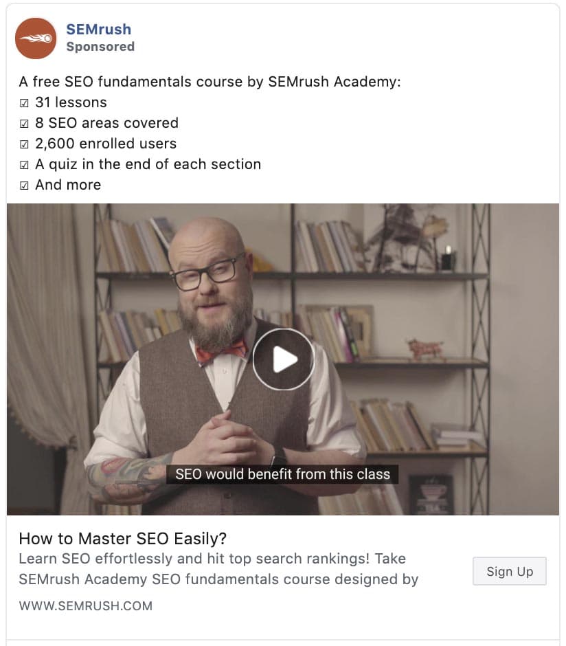 Semrush Video Ad Example