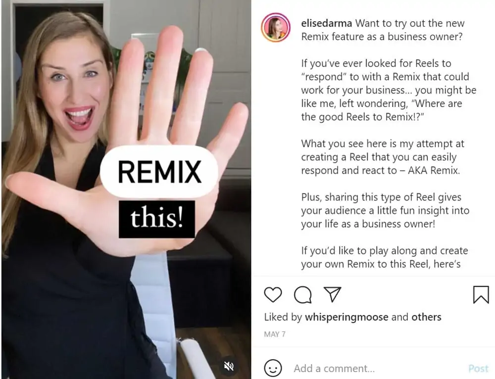 Instagram Remix This Video Content Marketing