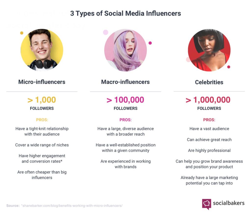 Types Of Social Media Influencers