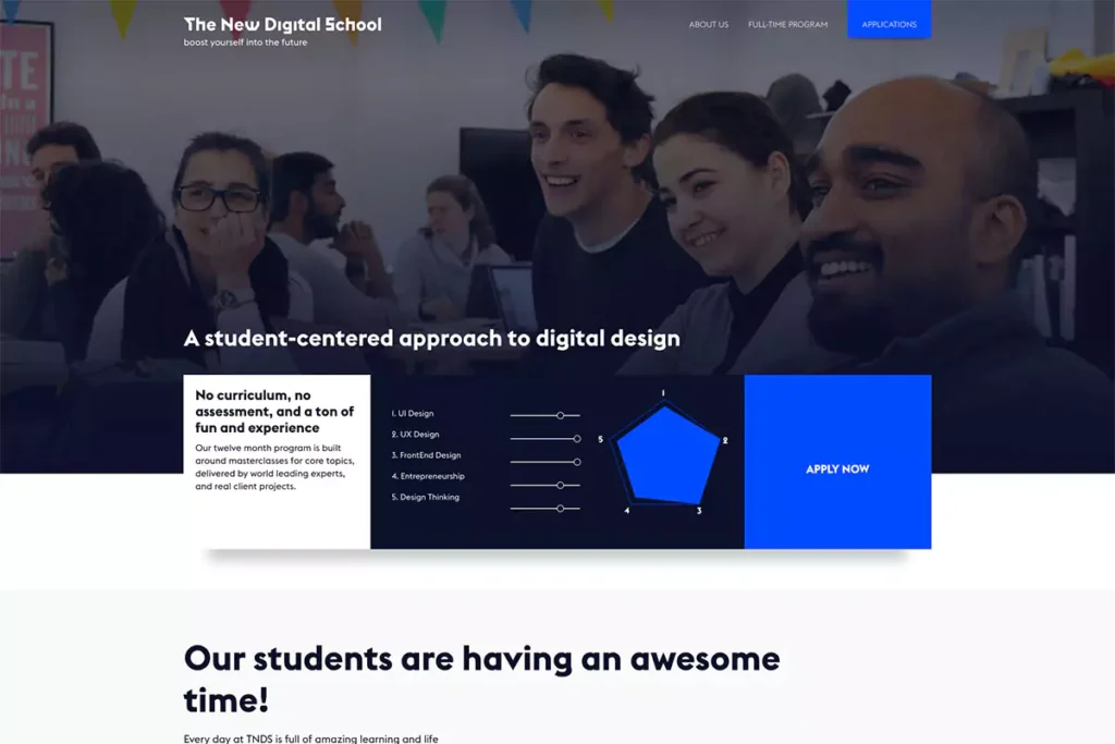 Educational Website Design Example