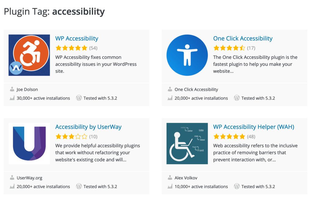 Wordpress Accessability Plugins 1