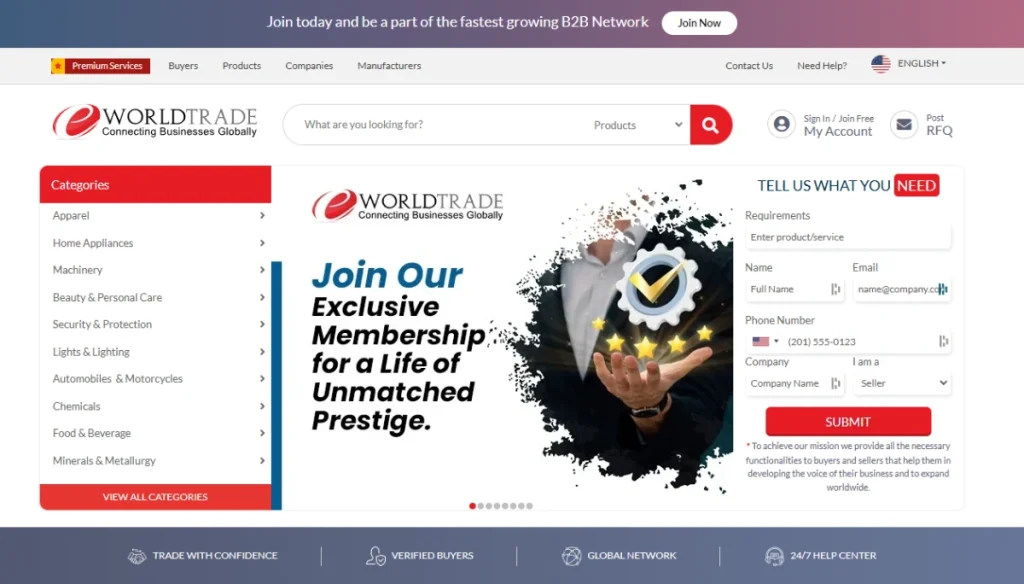 Eworldtrade B2B Ecommerce Websites 2025