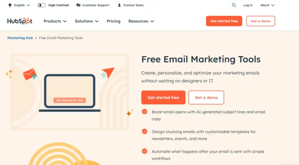 Hubspot Free Email Marketing Tools