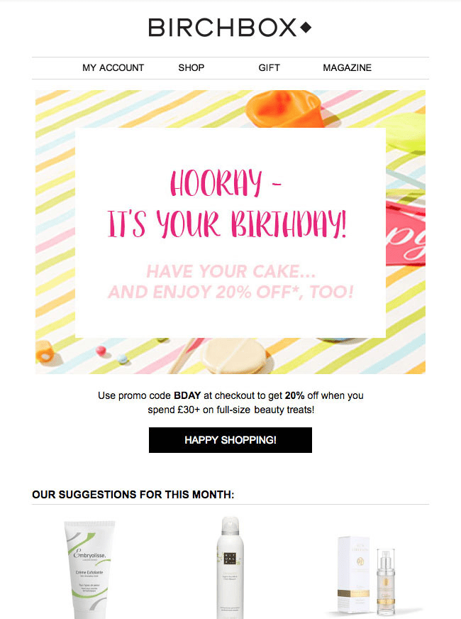 Birthday Email Campaign