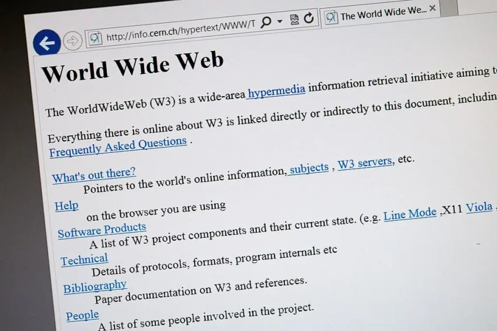 The First Website, Launched In 1991 By Tim Berners Lee