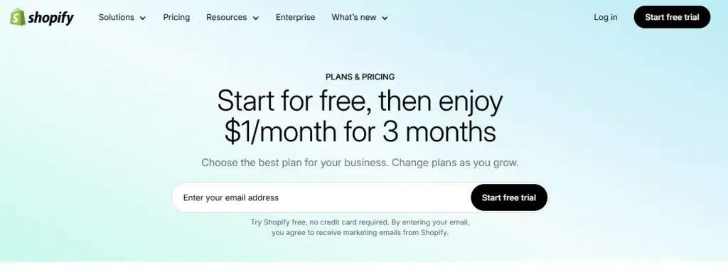 Shopify Lead Generation Landing Page Example