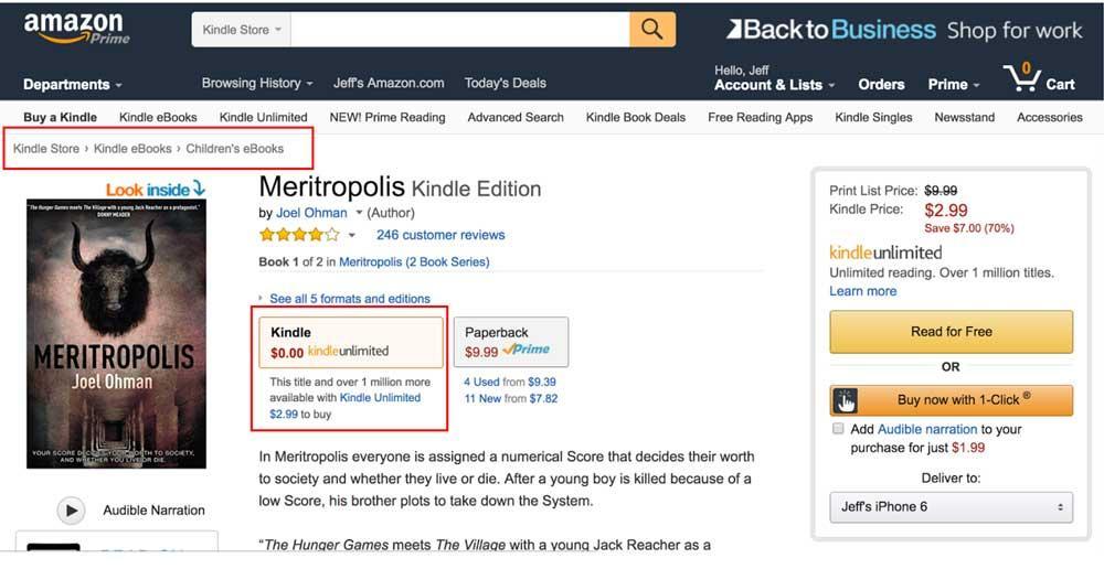 Amazon Breadcrumbs Example