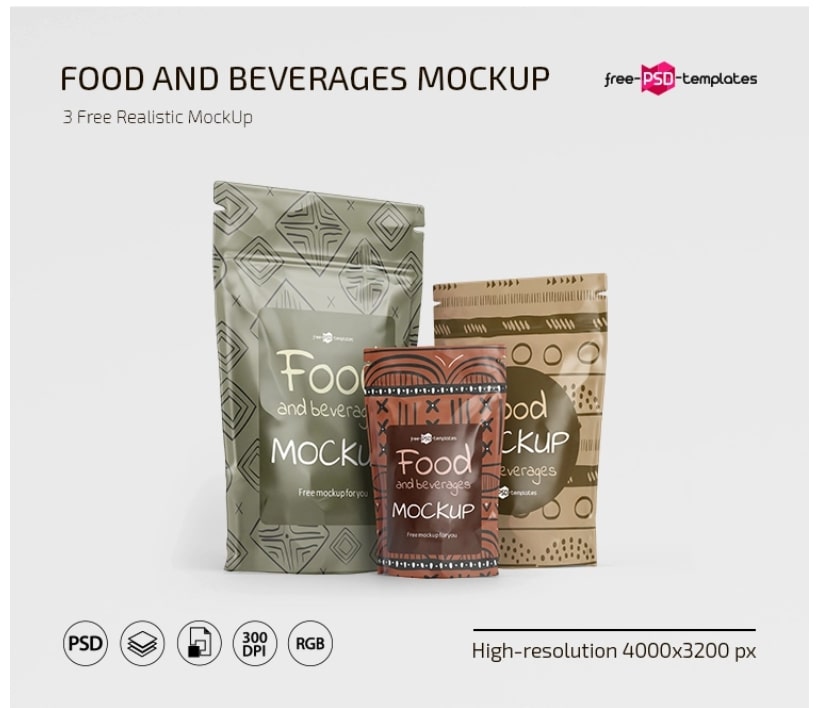 Food And Beverages Mockup