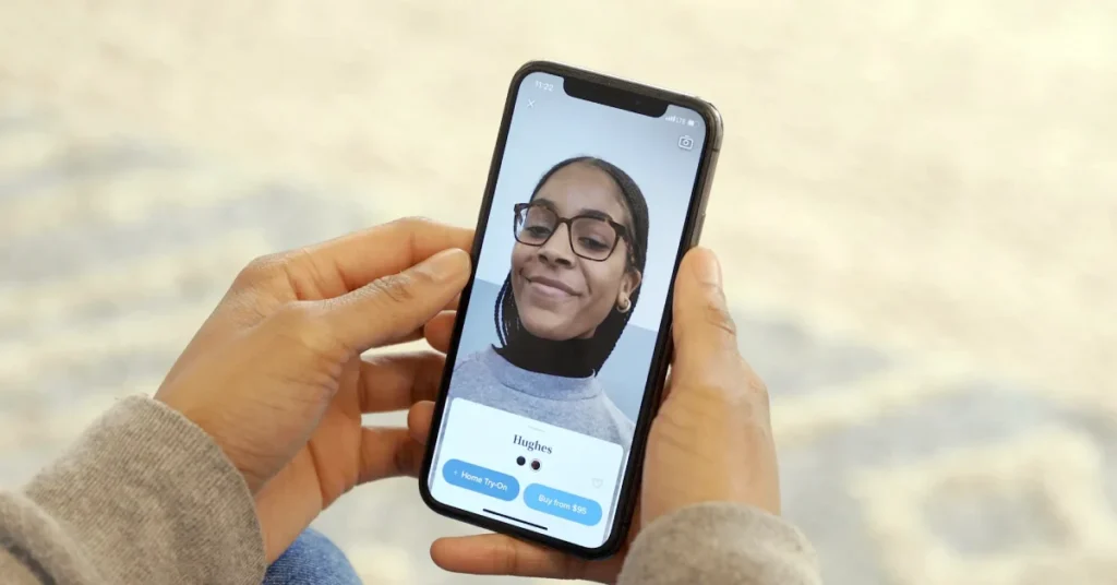 Warby Parker's Virtual Glasses Try On Feature Within Their App